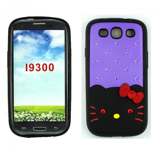 Wholesale Samsung Galaxy S3 Diamond Kitty Case (Purple)